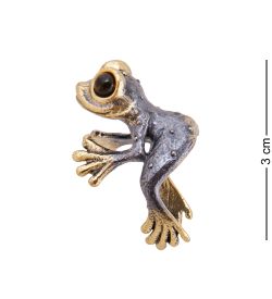 AM-3727 Кольцо «Лягушка Амазонская» (латунь, янтарь)