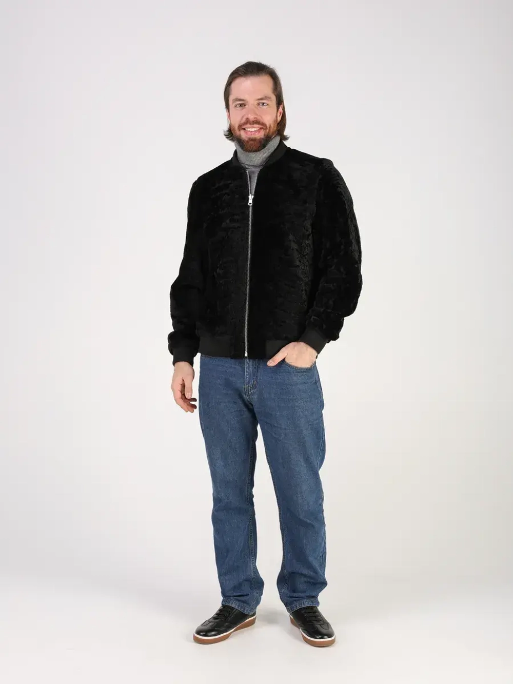 Дубленка зимняя натуральная двухсторонняя шуба бобмер