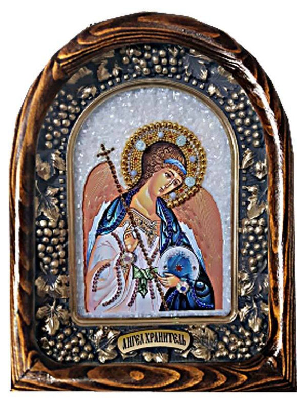 Дивеевская икона святой Ангел-Хранитель, горный хрусталь