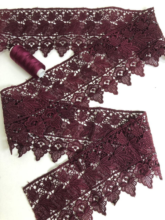 Тесьма плетеная,  9см, бордовый AF