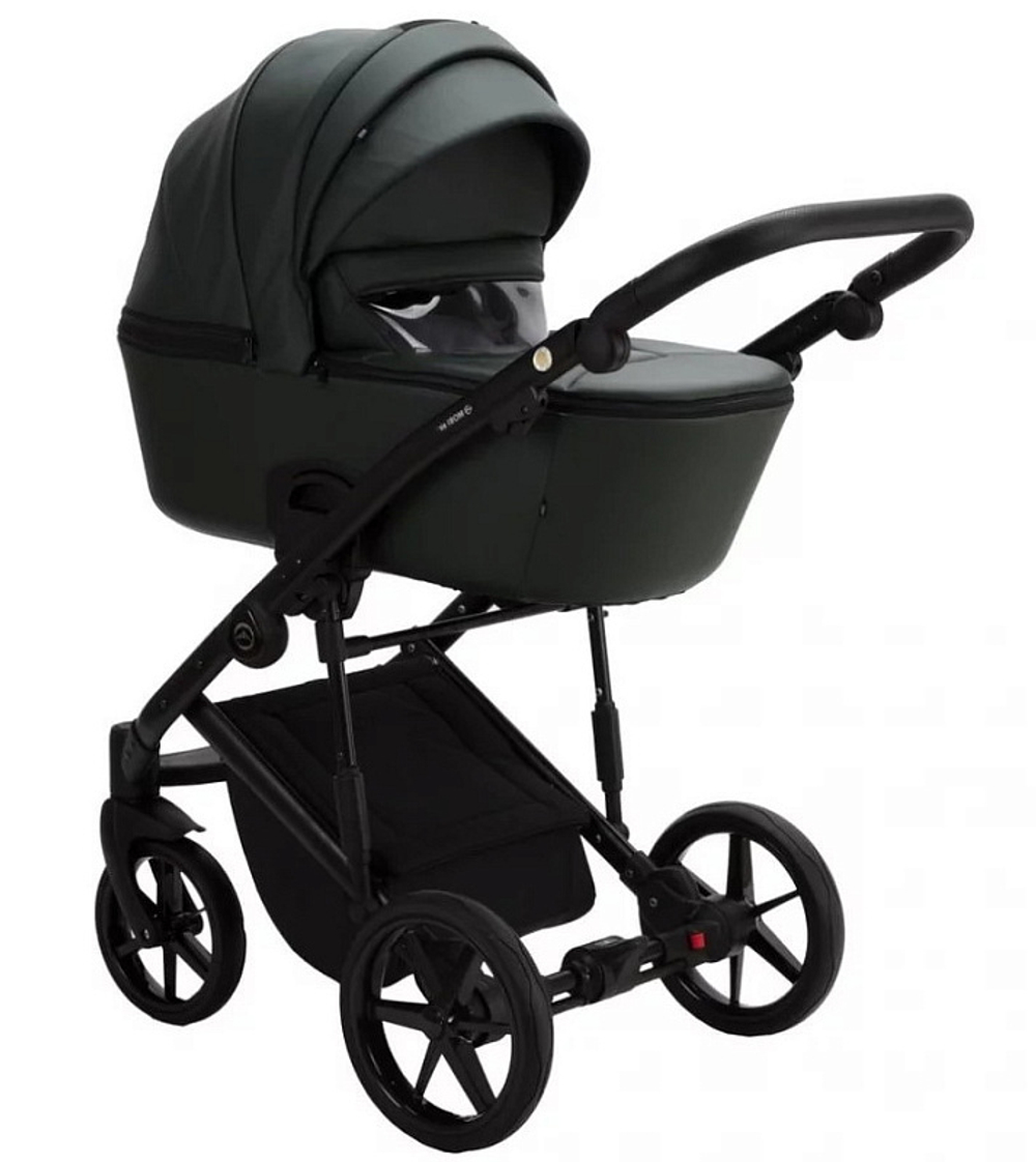 Детская коляска Adamex Mobi Deluxe 2 в 1 M-SA29 (ТЕМНО-ЗЕЛЕНАЯ КОЖА)