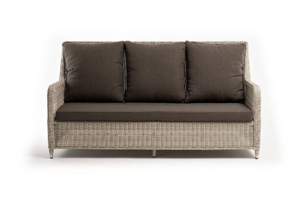 "Гляссе" диван трехместный из искусственного ротанга, цвет бежевый