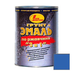 Грунт-эмаль на ржавчину 3 в 1 Новбытхим голубая 1 л