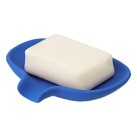 Набор ванных принадлежностей с подставкой flow, синий индиго, 4 пред.