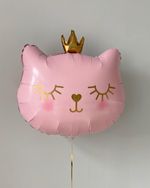Шар фигура "Котенок принцесса" кошечка в короне (розовый)