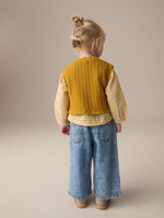 Блуза и вязаный жилет в комплекте для девочки Next E25-162, Горчичный, Молочный