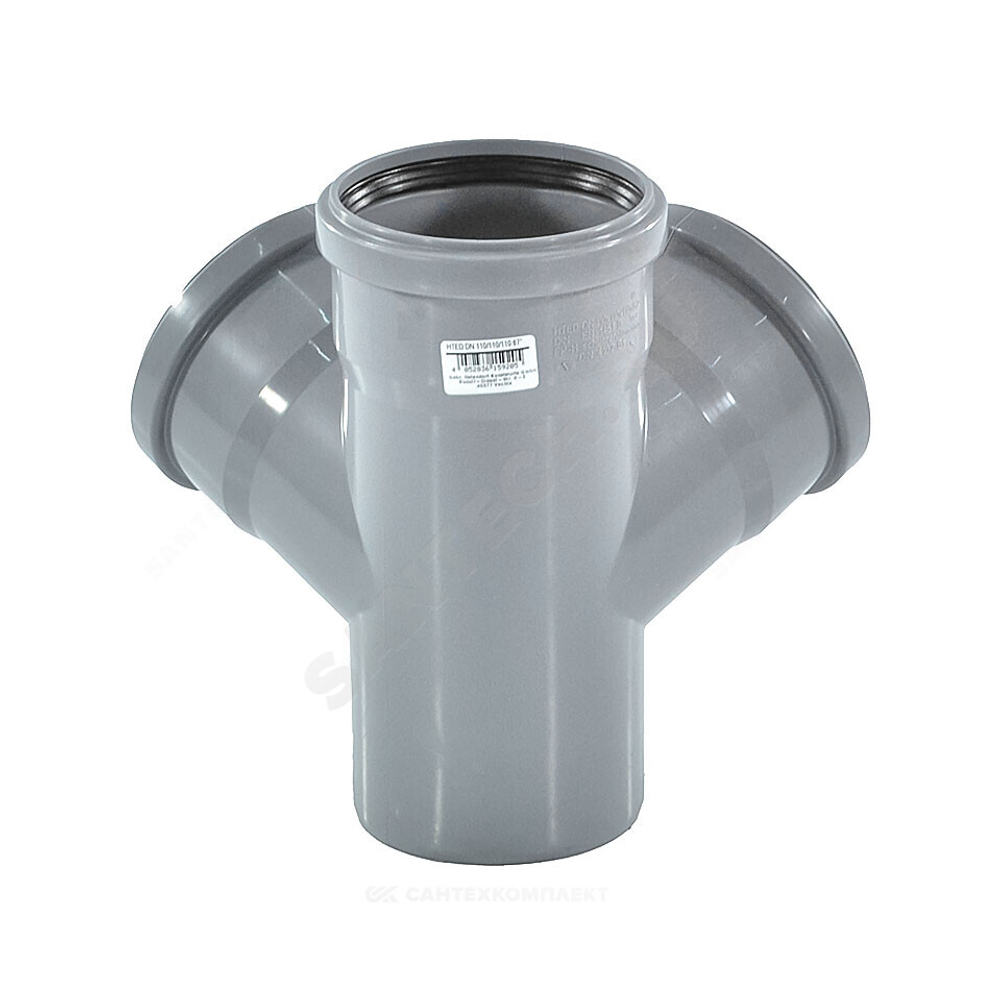 Крестовина PP-H 2-плоскостная серая HT HTED Дн 110х110х110х67гр б/нап в/к Ostendorf 115920