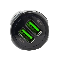 Автомобильное зарядное устройство FY-205 (12V-24V, USB 2:5V-Max 3.1A, QC3.0: 5V/3A,9V/2A,12V/1.5A) KING FY-205