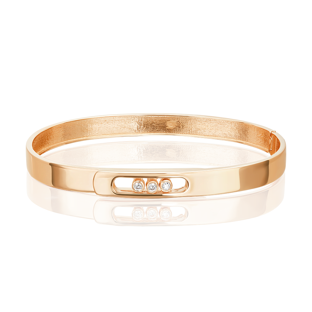 Браслет жесткий из красного золота с бриллиантами