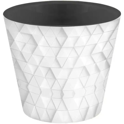 Горшок для цветов пластиковый 4л d-20см «Rosemary» с дренажной вставкой с декором микс 4 расцветки