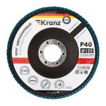 Круг лепестковый торцевой, циркониевый, P40, 125х22,2мм KRANZ