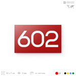 Номер на дверь 602, табличка на дверь для офиса, квартиры, кабинета, аудитории, склада, красная 120х70 мм, Айдентика Технолоджи