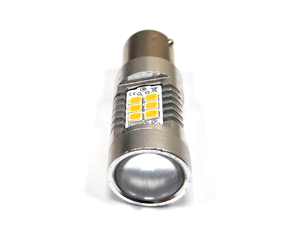 Светодиодная лампа P21W 1156- 4G21-2835-21SMD (180°) (теплый белый 3000K), 1шт