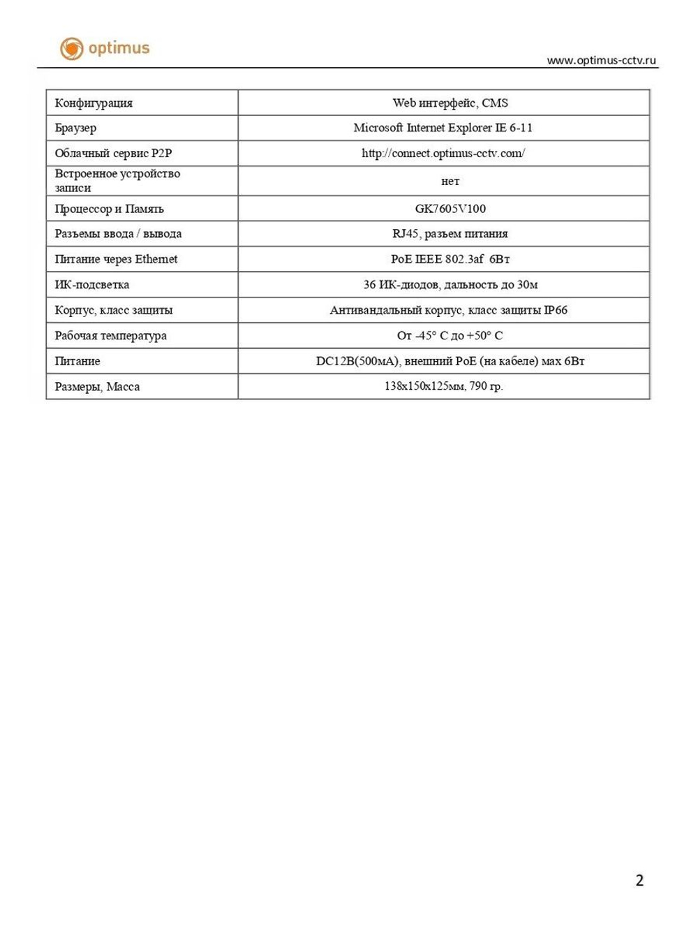 Видеокамера Optimus IP-E045.0(2.8-12)P_V.6