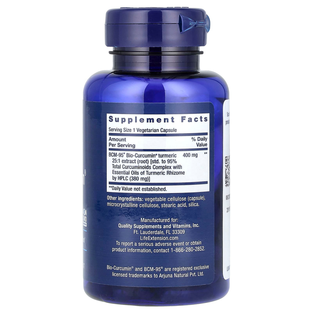 Life Extension, Super Bio-Curcumin, экстракт куркумы, 60 вегетарианских капсул