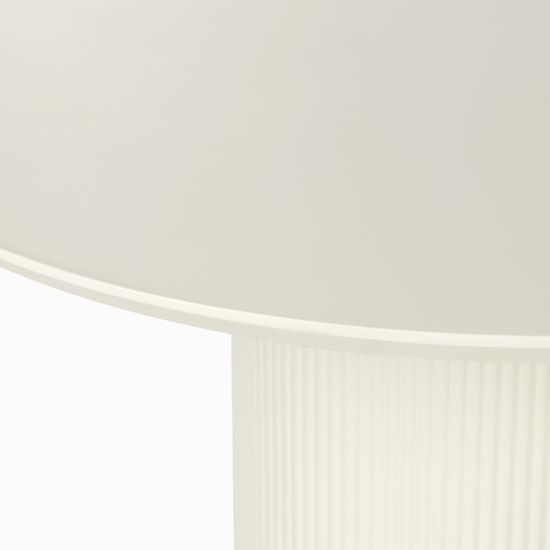 Круглый обеденный стол белого цвета Lona 100 см, ножка металл, столешница меламин