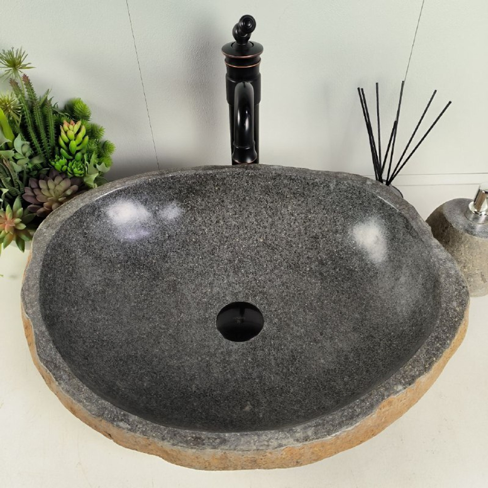 Раковина из речного камня RS-62084 (56*44*15)