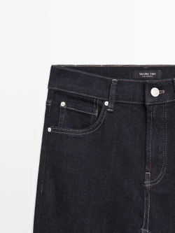 Massimo Dutti Узкие джинсы-клеш с высокой талией, темно-синий