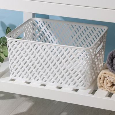 Корзина для хранения Плетёнка, 35×29×17,5 см (белый)