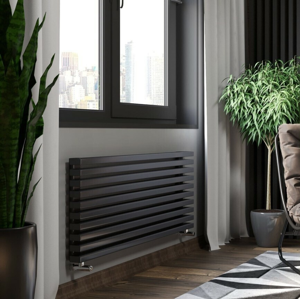Радиатор WARMMET водяной настенный горизонтальный Luxe 60H (W) СЕРЫЙ RAL7040