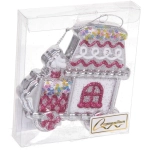 Ёлочная игрушка «Пряничная машина» 9,5*2*10,5 см, серебро