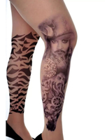 Колготки +size с принтом в виде героев фильма о пиратах (Размер: XL-XXL-XXXL) (Цвет: бежевый)