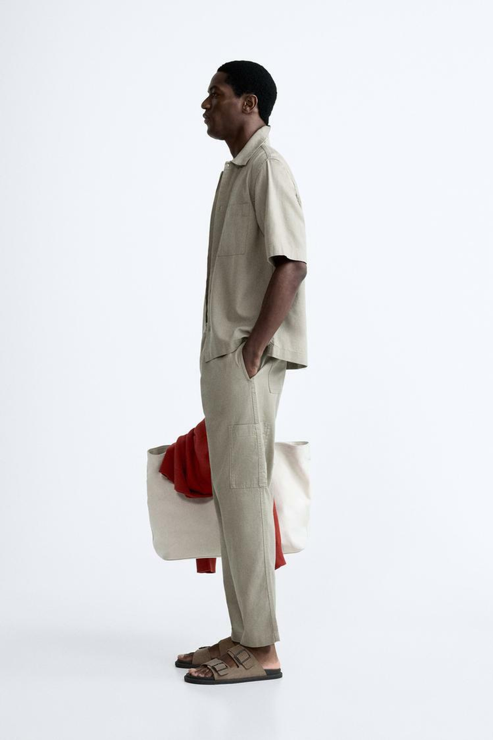 ZARA БРЮКИ КАРГО, СВЕТЛО-ЗЕЛЕНЫЙ