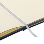 Скетчбук, слоновая кость 140 г/м2 130х210 мм, 80 л., КОЖЗАМ, застежка металл, BRAUBERG ART CLASSIC, "Inspiration", под кожу, синий, 116465