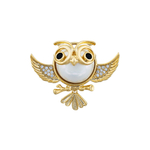 Брошь Fiore Luna Сова Zircon + магнит XR06459F G