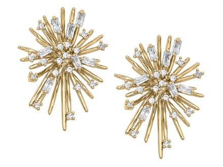 Серьги-гвоздики "Алмазный дождь" 27мм