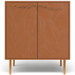 Комод Арт Колор leaves Стайл Голд с 2 полками Томленый оранжевый