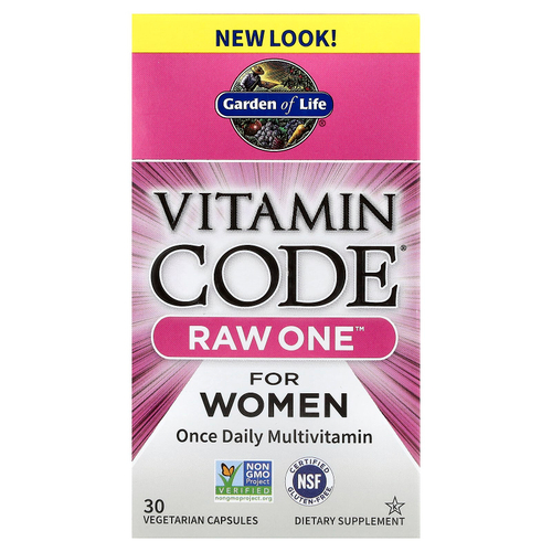 Garden of Life, Vitamin Code®, Raw One™ для женщин, 30 вегетарианских капсул