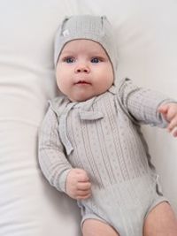 Чепчик "Жемчуг" из ажурного хлопка 0+