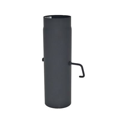 Шибер (труба с шибером) КПД чёрный L500 мм D200 мм (сталь 2 мм)