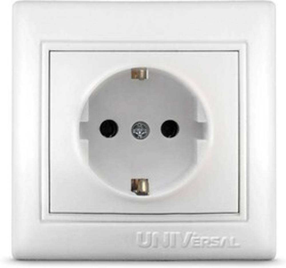 Розетка 1-м СП Севиль 16А IP20 с заземл. белый