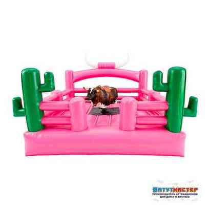 Батут под аттракцион бык «Розовый Техас», 6×5×3,5 м