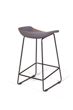 Стул полубарный Leo пластик серый