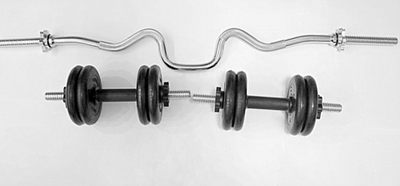 Комплект 2 гантели и гриф z-образный общий вес 30 кг арт1