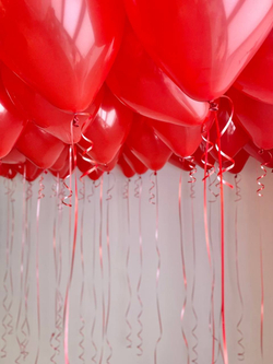 Красные воздушные шары под потолок, 30шт №2665
