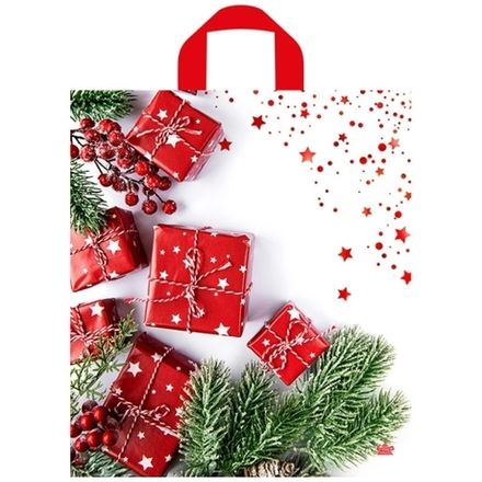 Новогодние пакеты "Время подарков" 42х38см ПНД 37мкм (50/300шт)