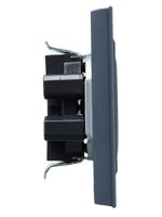 BRITE Розетка 2-местная без заземления с защитными шторками 10А в сборе РСш12-2-БрМ маренго IEK