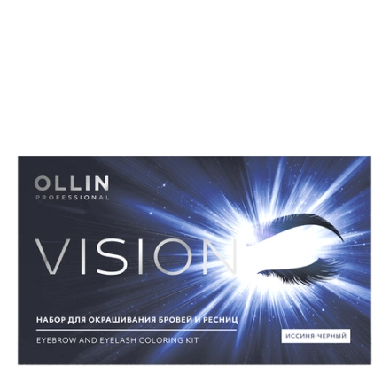 Набор для окрашивания бровей и ресниц, иссиня-черный / Ollin Vision 20 мл