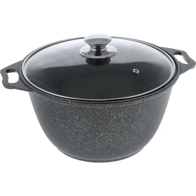 Кастрюля а/пр литая 4,0л стекл/кр Темный мрамор ТМ KUKMARA