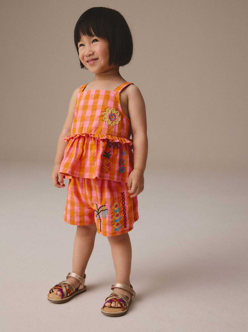 Топ и шорты в комплекте для девочки Next AD8-249, Оранжнвый, Розовый