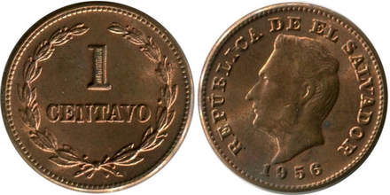 Сальвадор 1 сентаво, 1942 - 1972 Франсиско Морасан XF