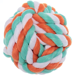 Игрушка - мячик для собак средних и мелких пород «КАНАТНЫЙ ИГРУЛИК», мультицвет, d-7см (лейбл)