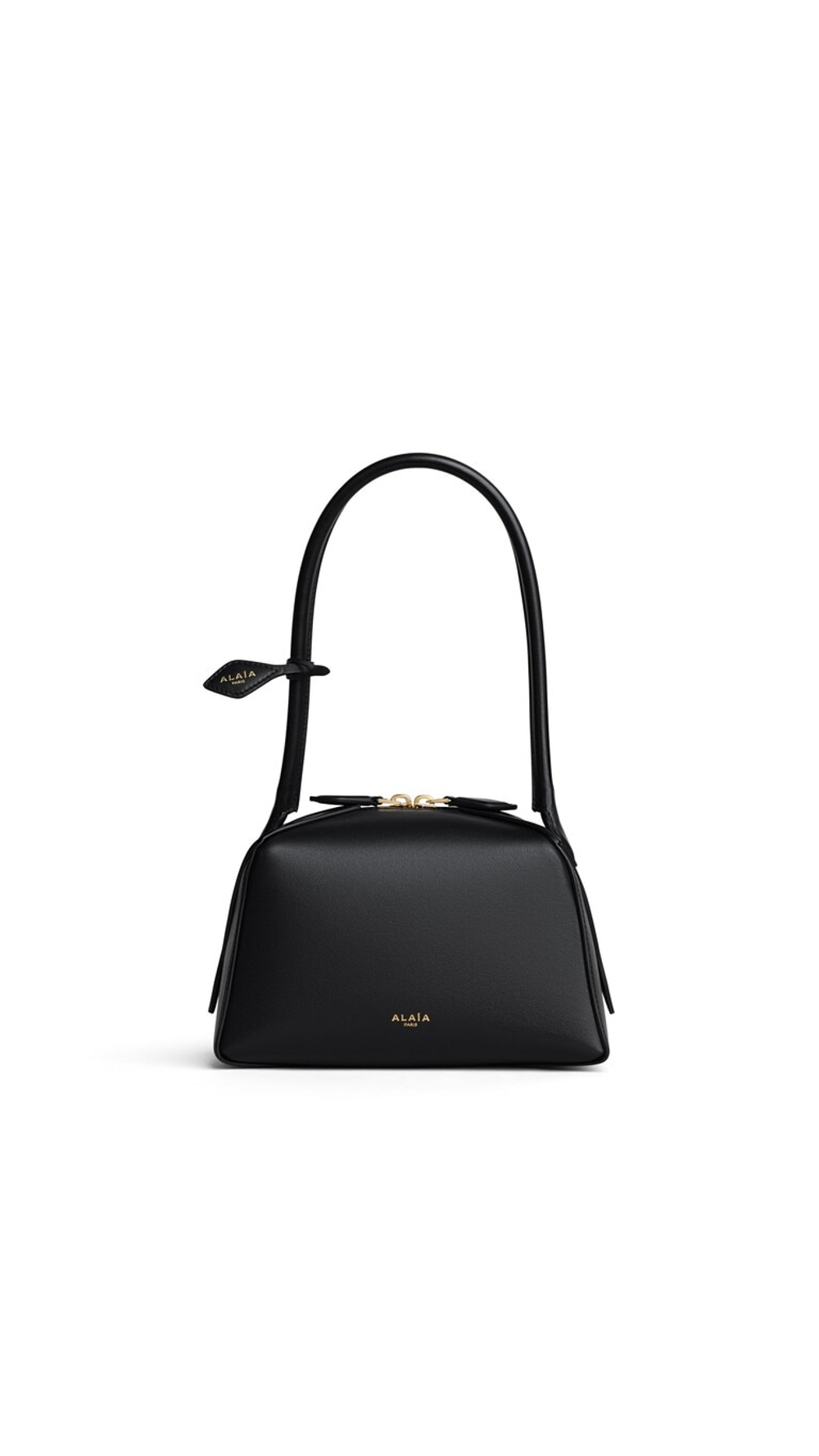 ALAÏA МАЛЕНЬКАЯ СУМКА LE BOULEDOGU ИЗ ТЕЛЯЧЬЕЙ КОЖИ, ЧЕРНЫЙ