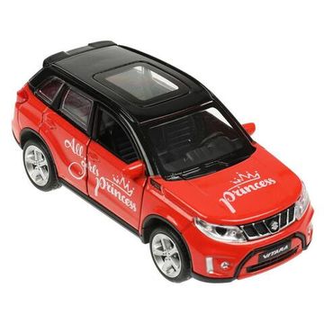Машина металл SUZUKI VITARA девочки 12 см, двер, багаж, инерц, красный, кор. Технопарк