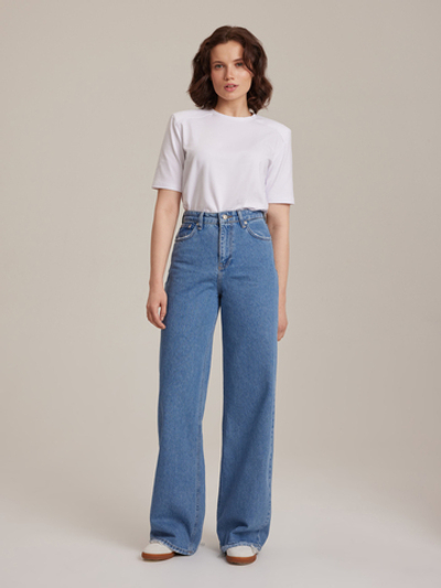 Джинсы широкие голубые