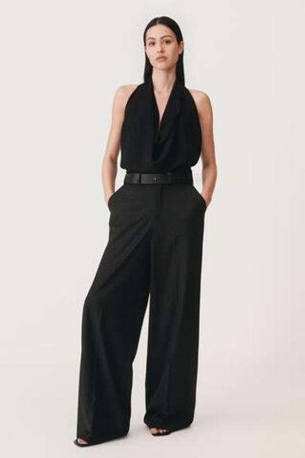 ZARA ТОП СО СБОРКАМИ И ГОРЛОВИНОЙ ХАЛТЕР — 50TH ANNIVERSARY, ЧЕРНЫЙ
